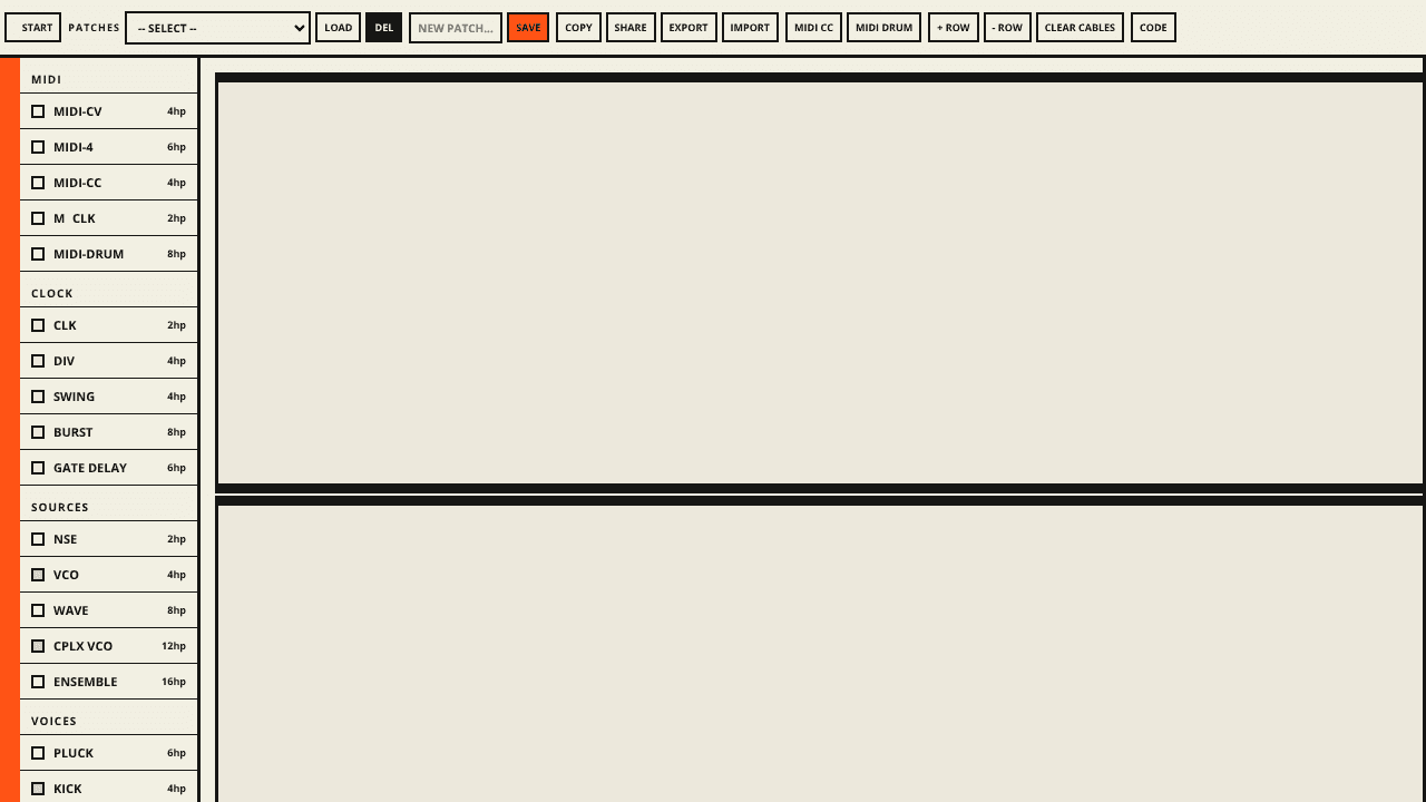 Eurorack JS website screenshot