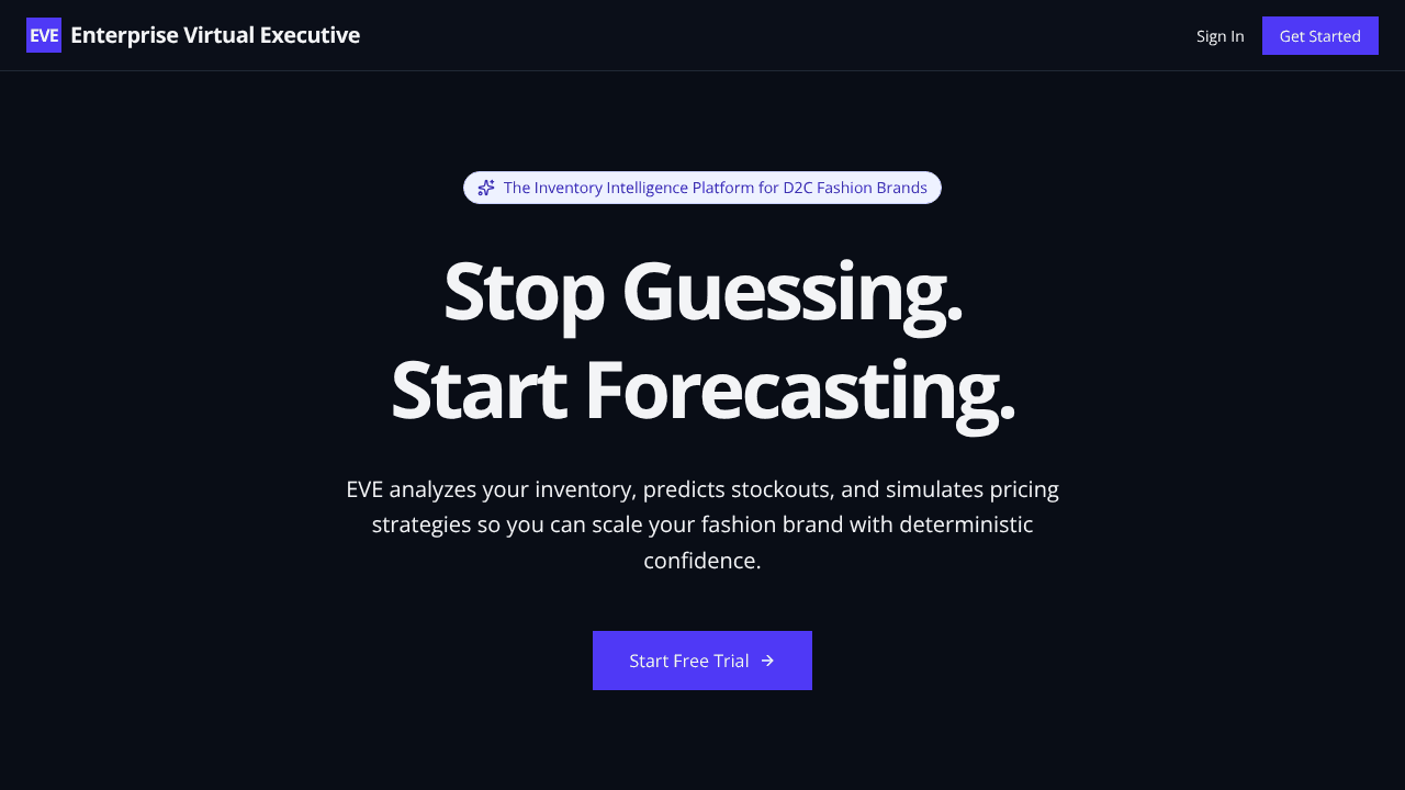 EVE website screenshot