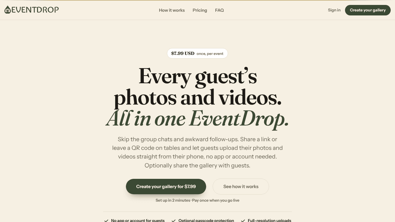 EventDrop website screenshot