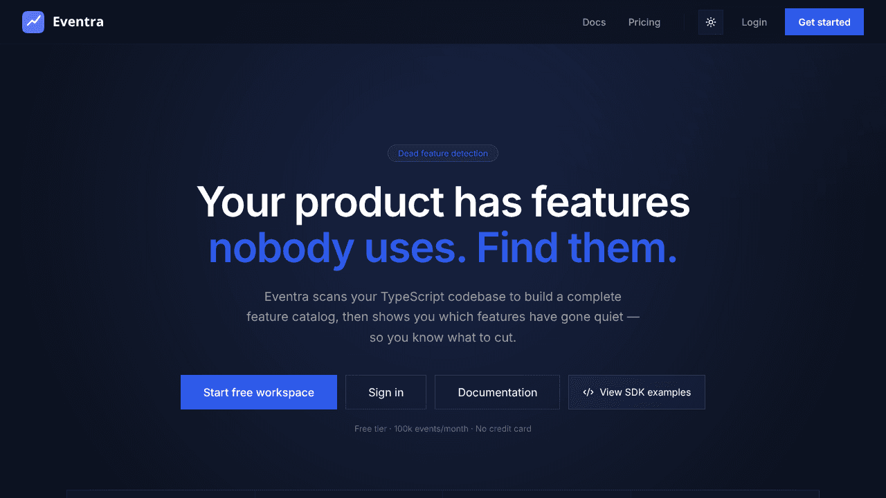 Eventra website screenshot