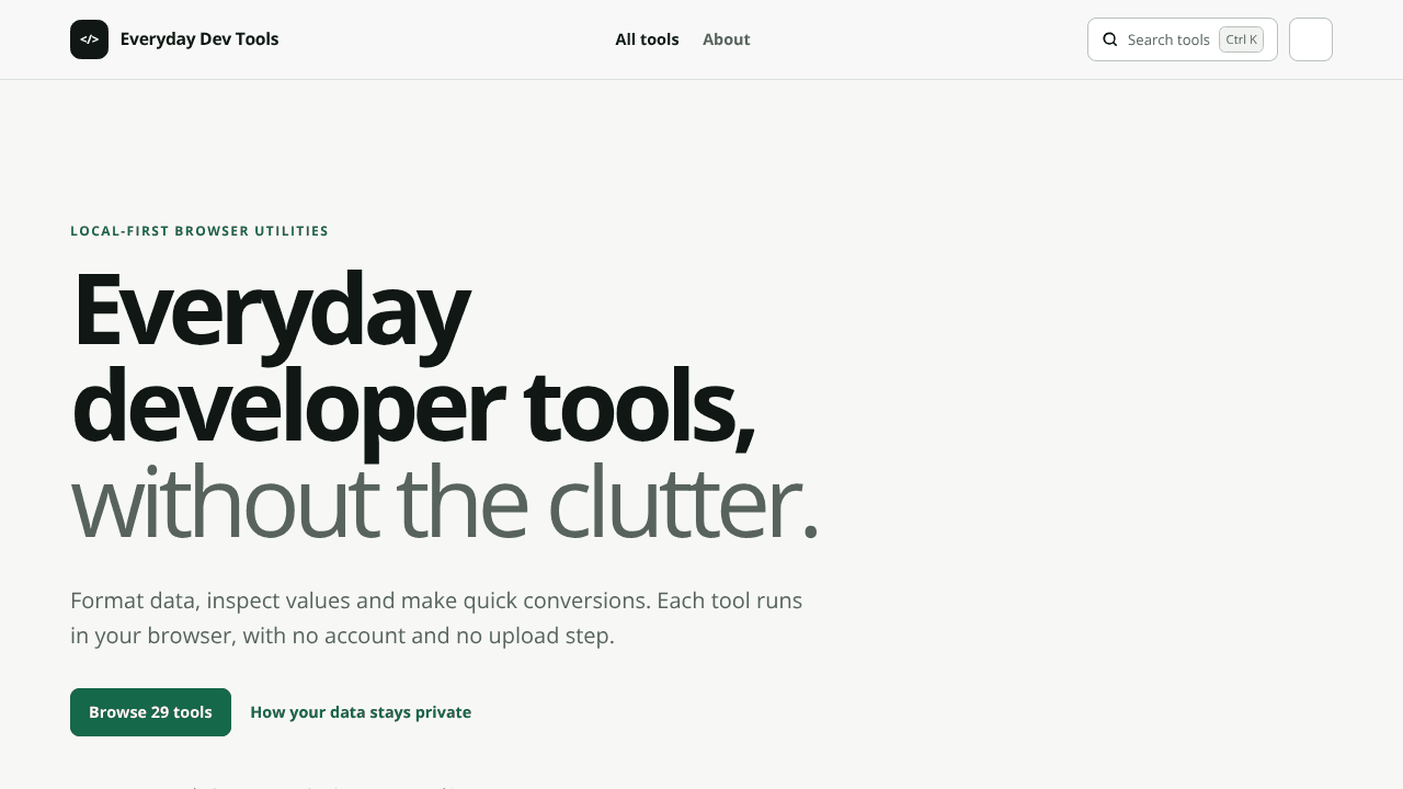 Everyday Dev Tools website screenshot