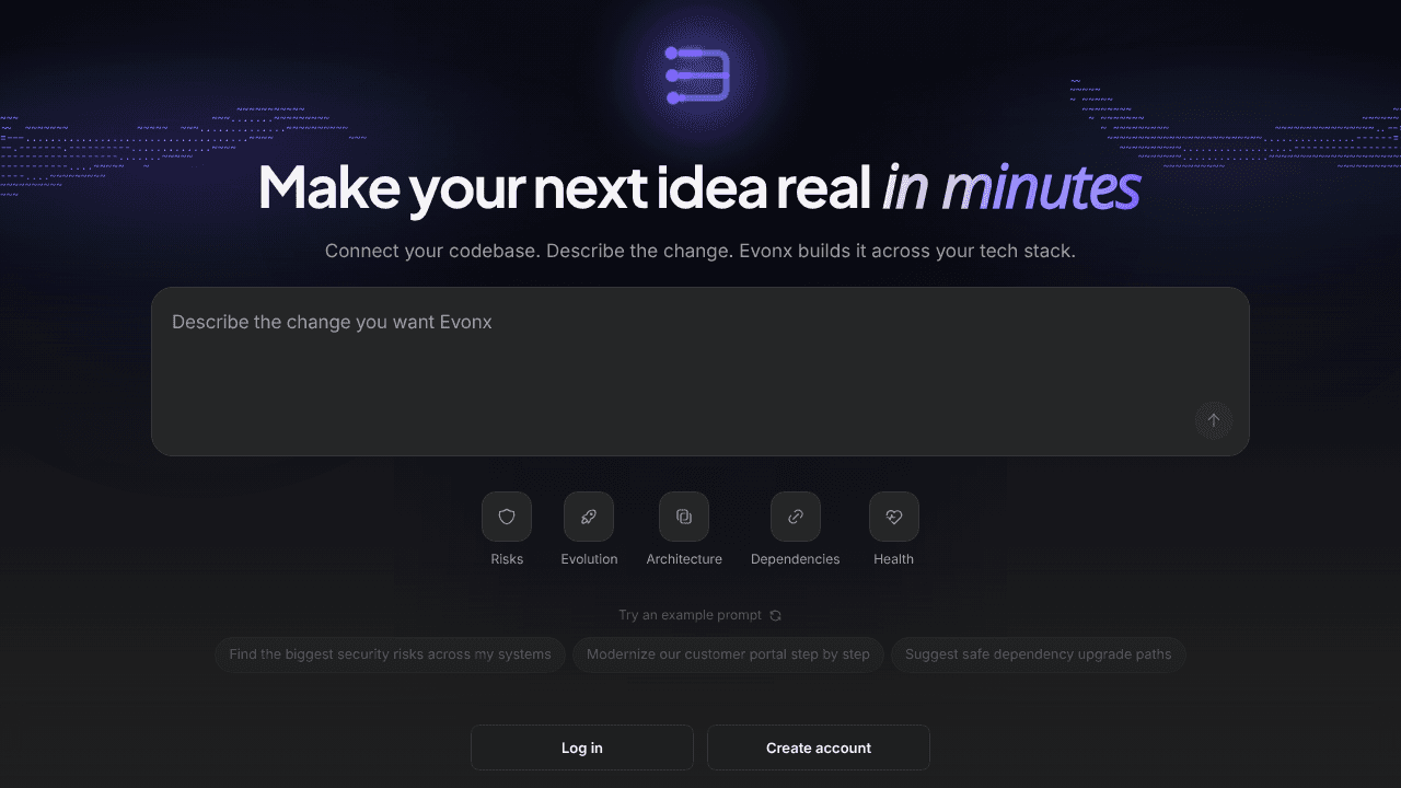 Evonx website screenshot