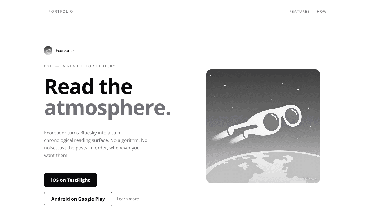 Exoreader website screenshot