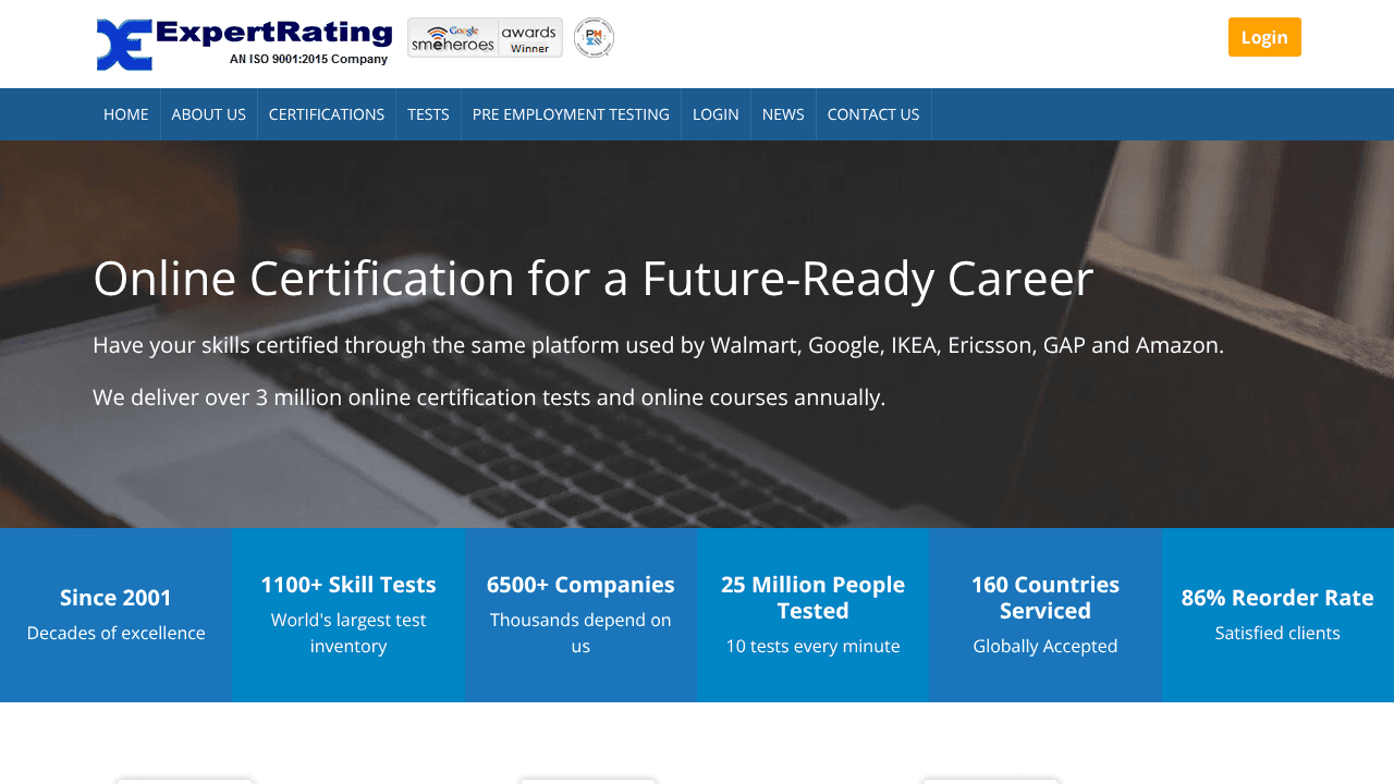 ExpertRating website screenshot