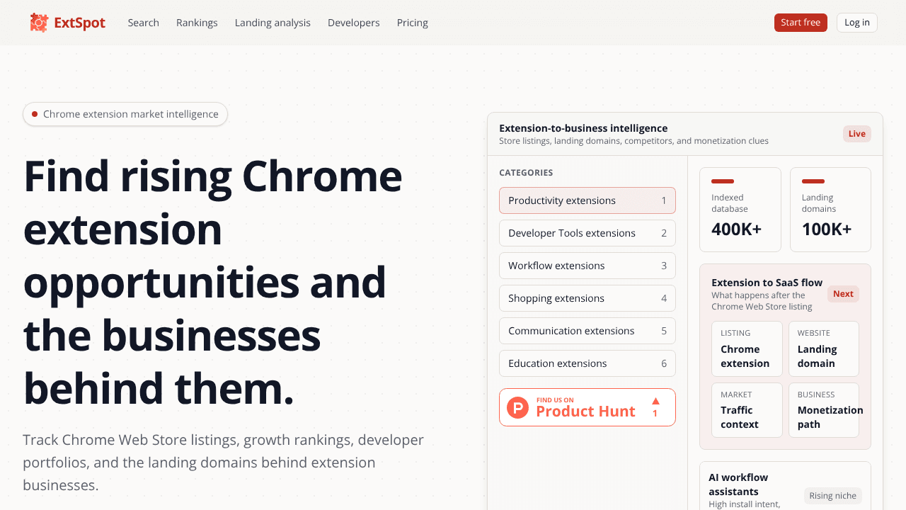 ExtSpot website screenshot