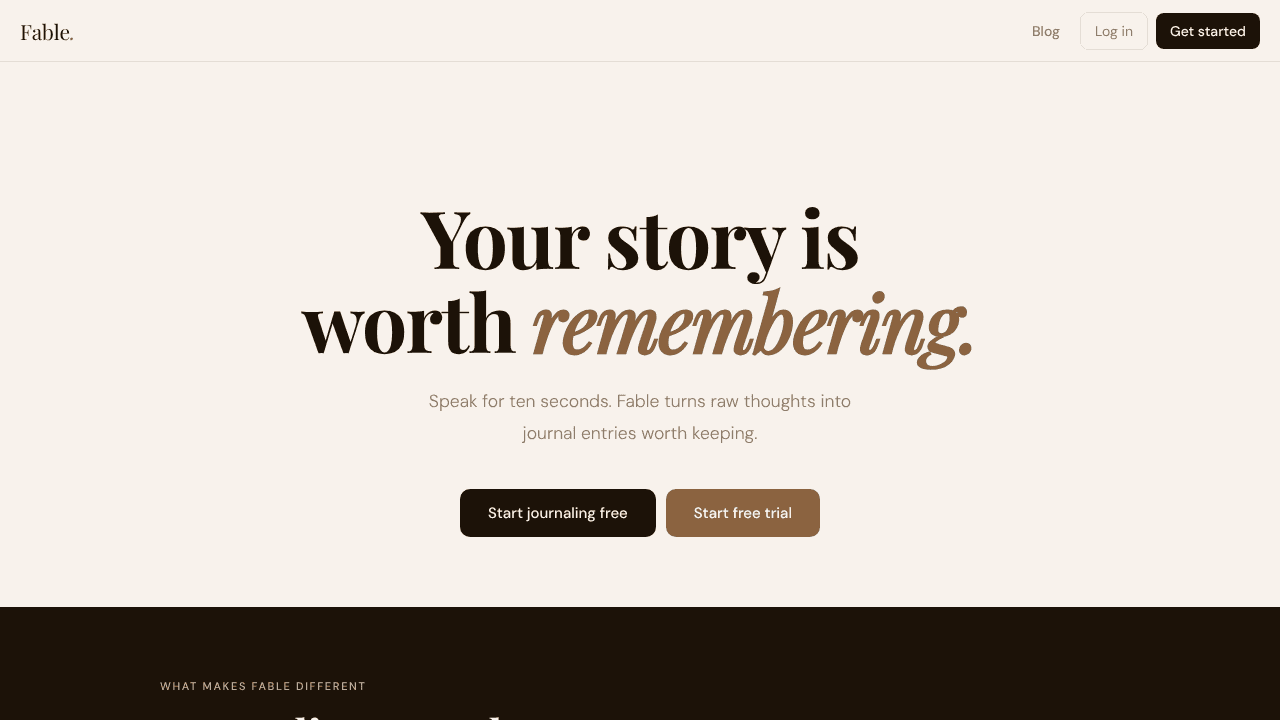 Fablejournal website screenshot