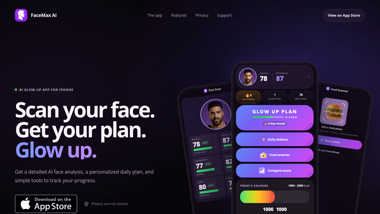 FaceMax AI website screenshot