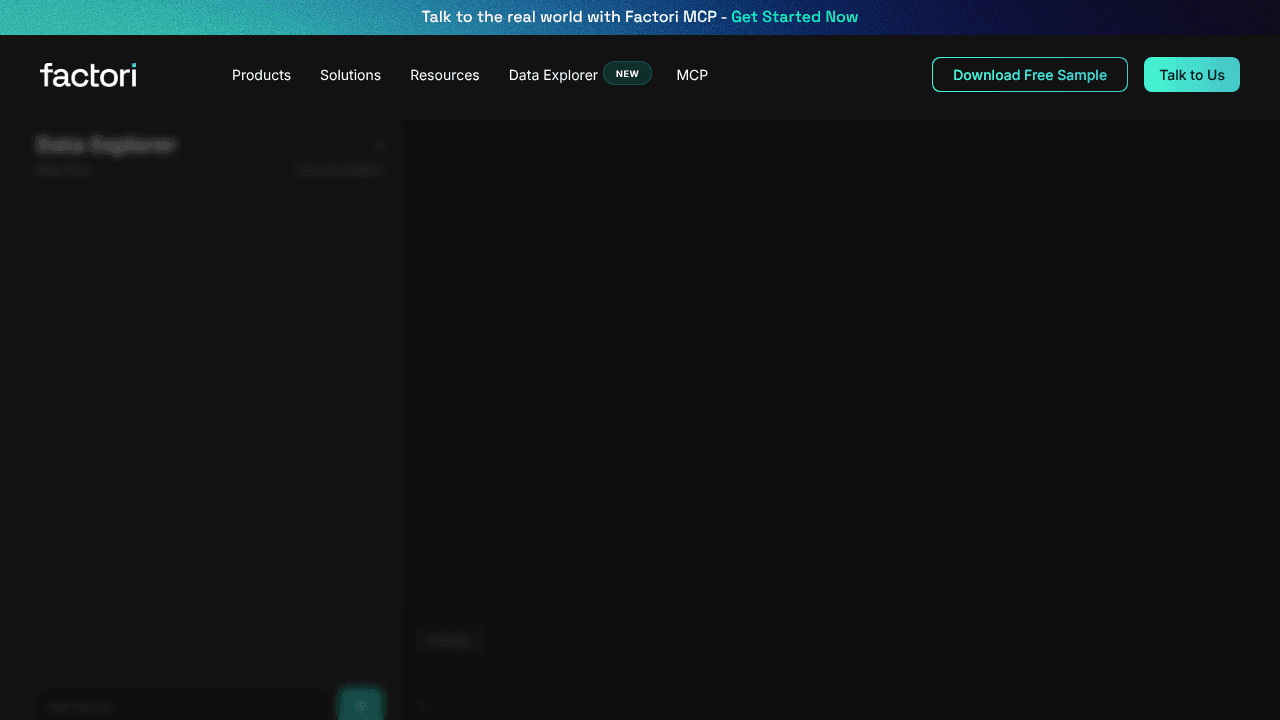 Factori - Data Explorer website screenshot