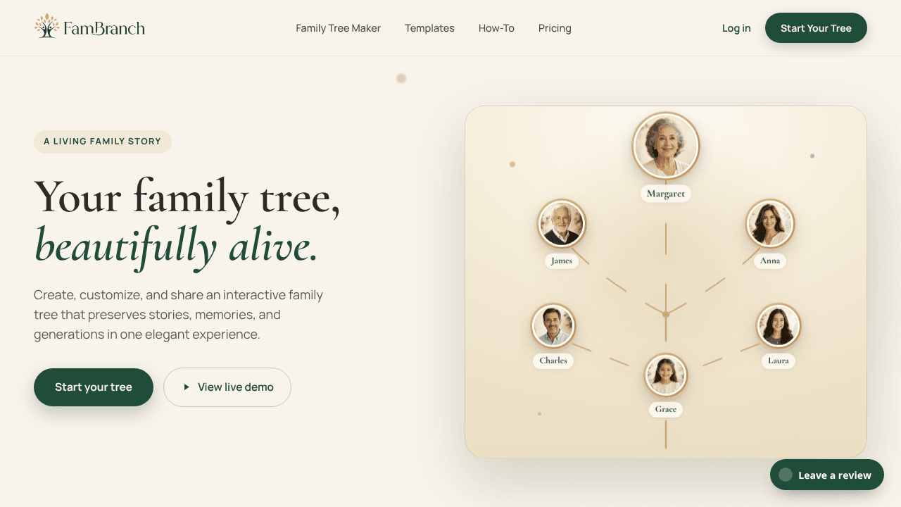 FamBranch website screenshot