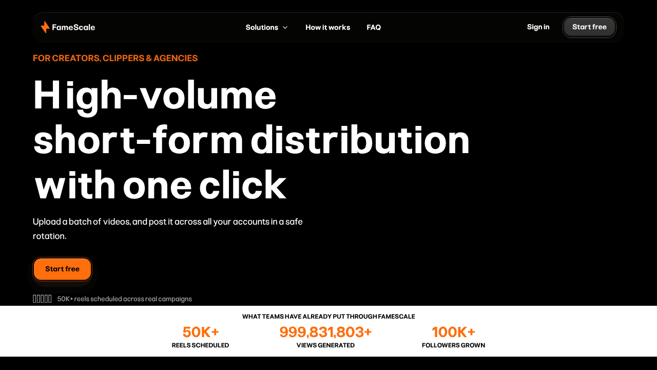 FameScale website screenshot