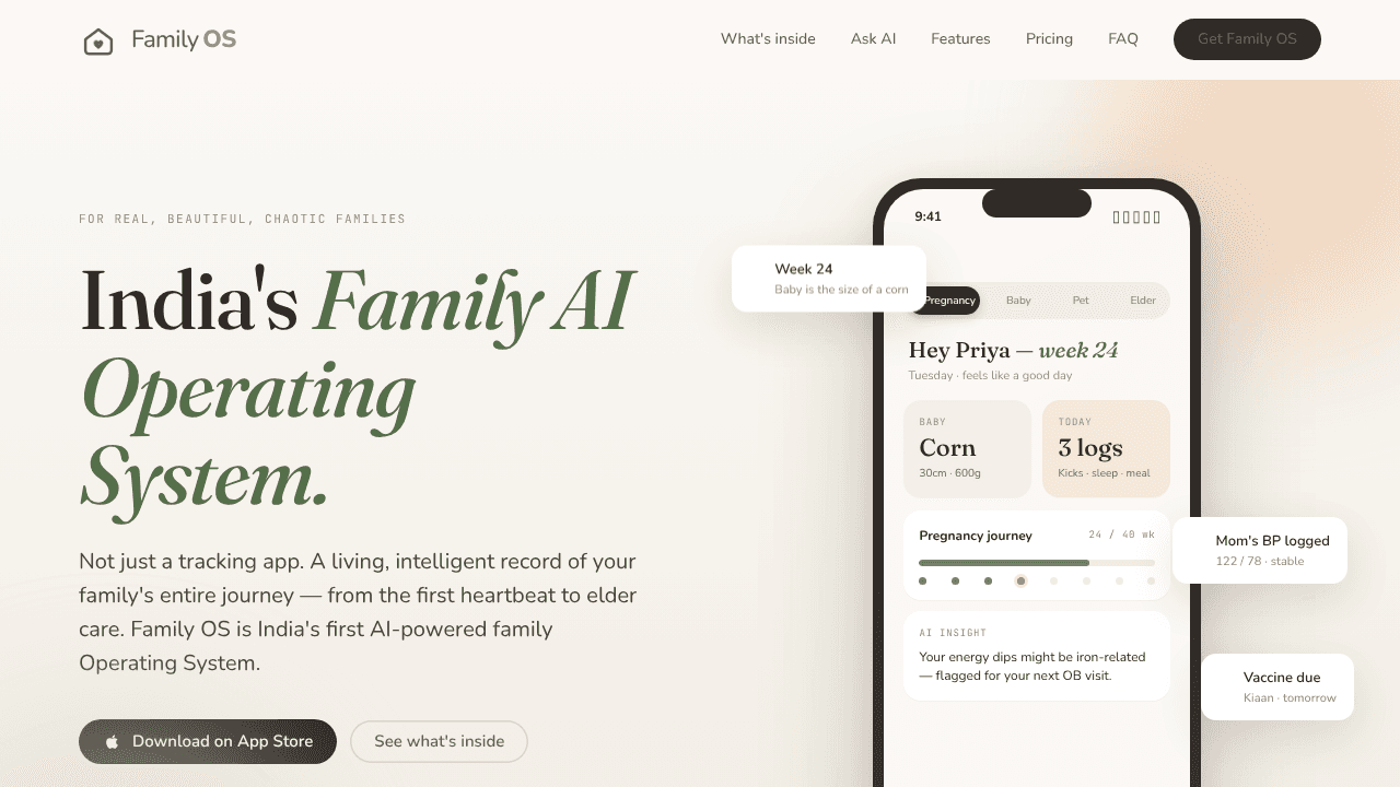 Family OS website screenshot