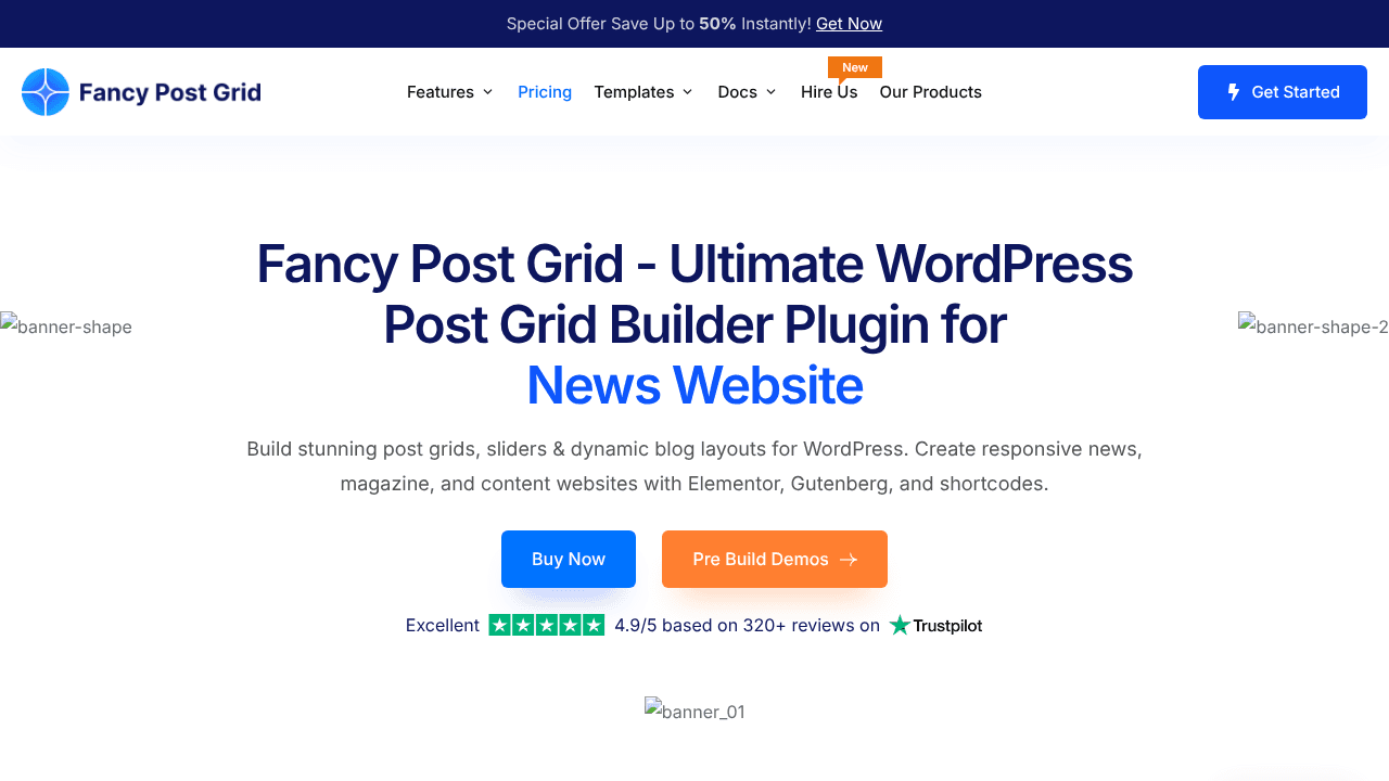 Fancy Post Grid website screenshot