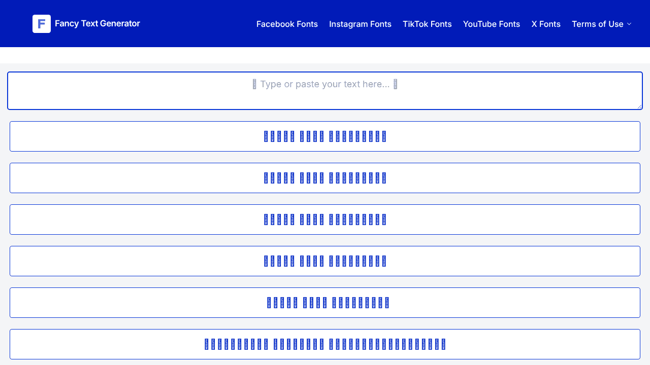 Fancy Text Generator X website screenshot