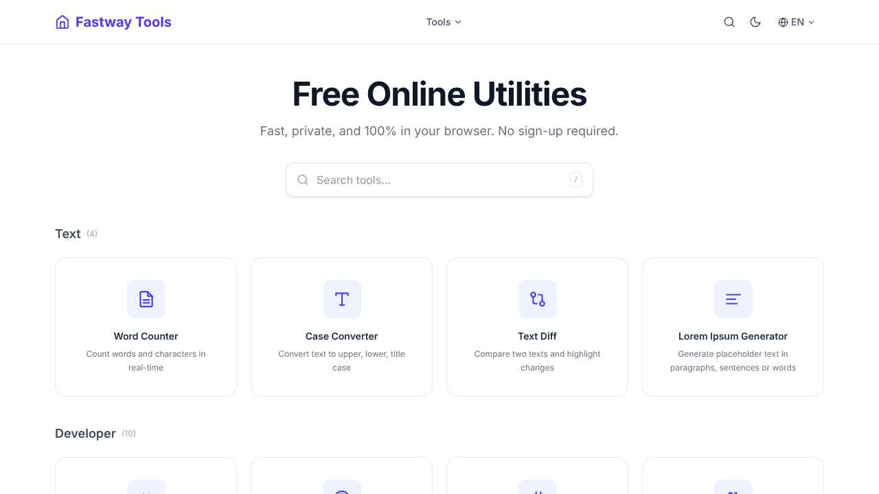 Fast Way Tools website screenshot