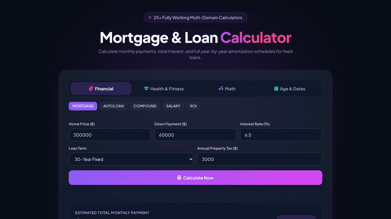 FastFinance Multi-Tool Suite website screenshot