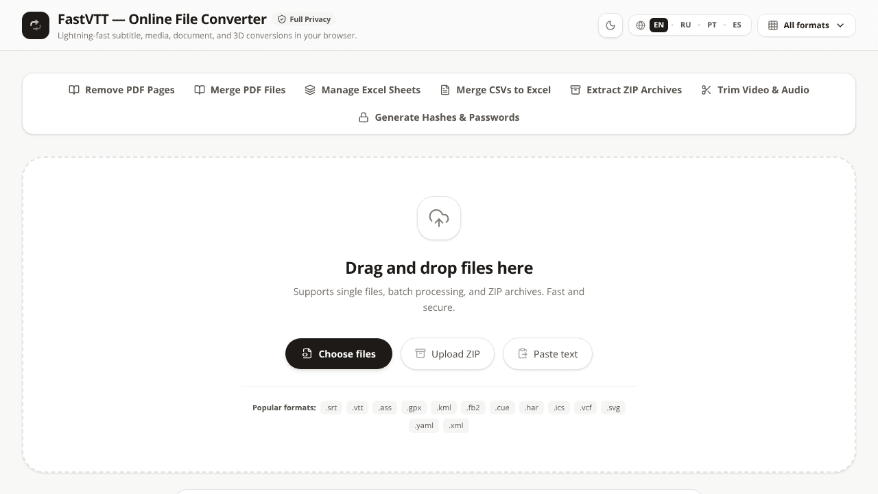 FastVTT website screenshot