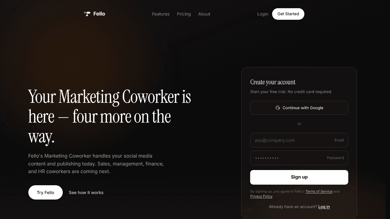 Fello website screenshot