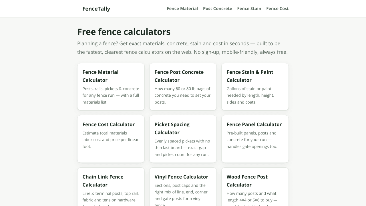 FenceTally website screenshot