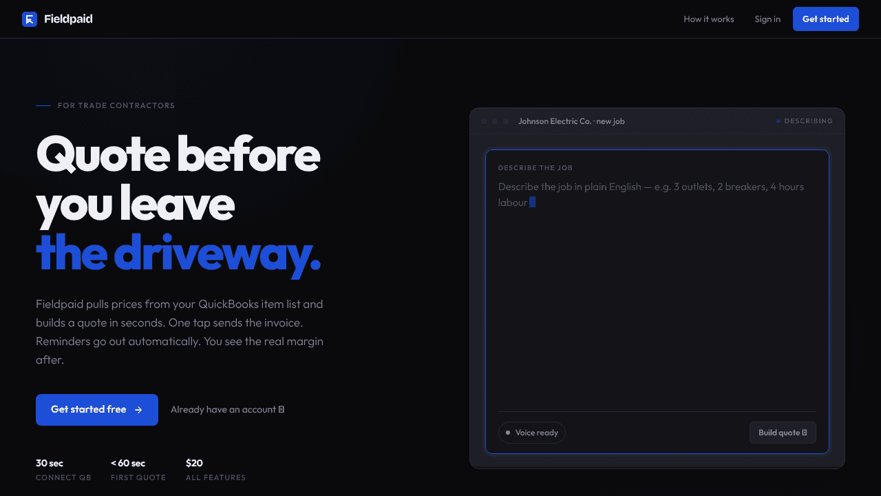 Fieldpaid website screenshot