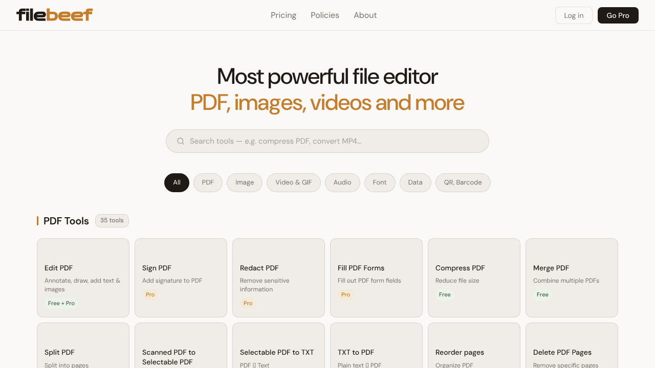 FileBeef website screenshot