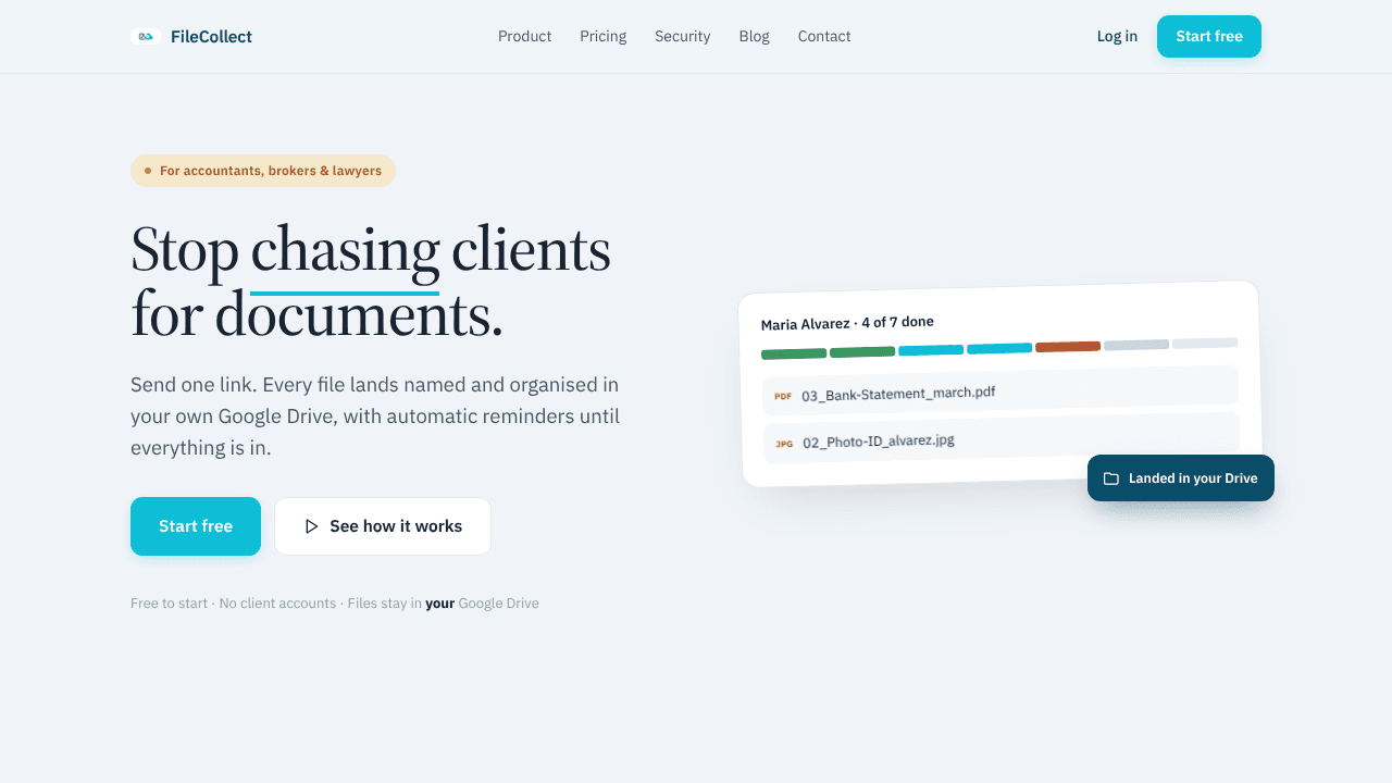 FileCollect website screenshot
