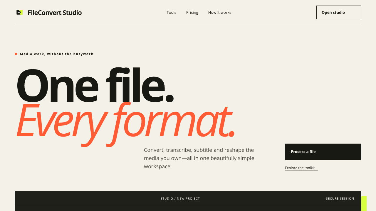 FileConvert Studio   website screenshot
