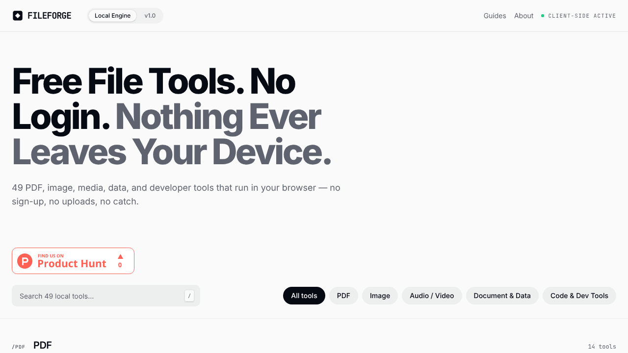 fileforge website screenshot
