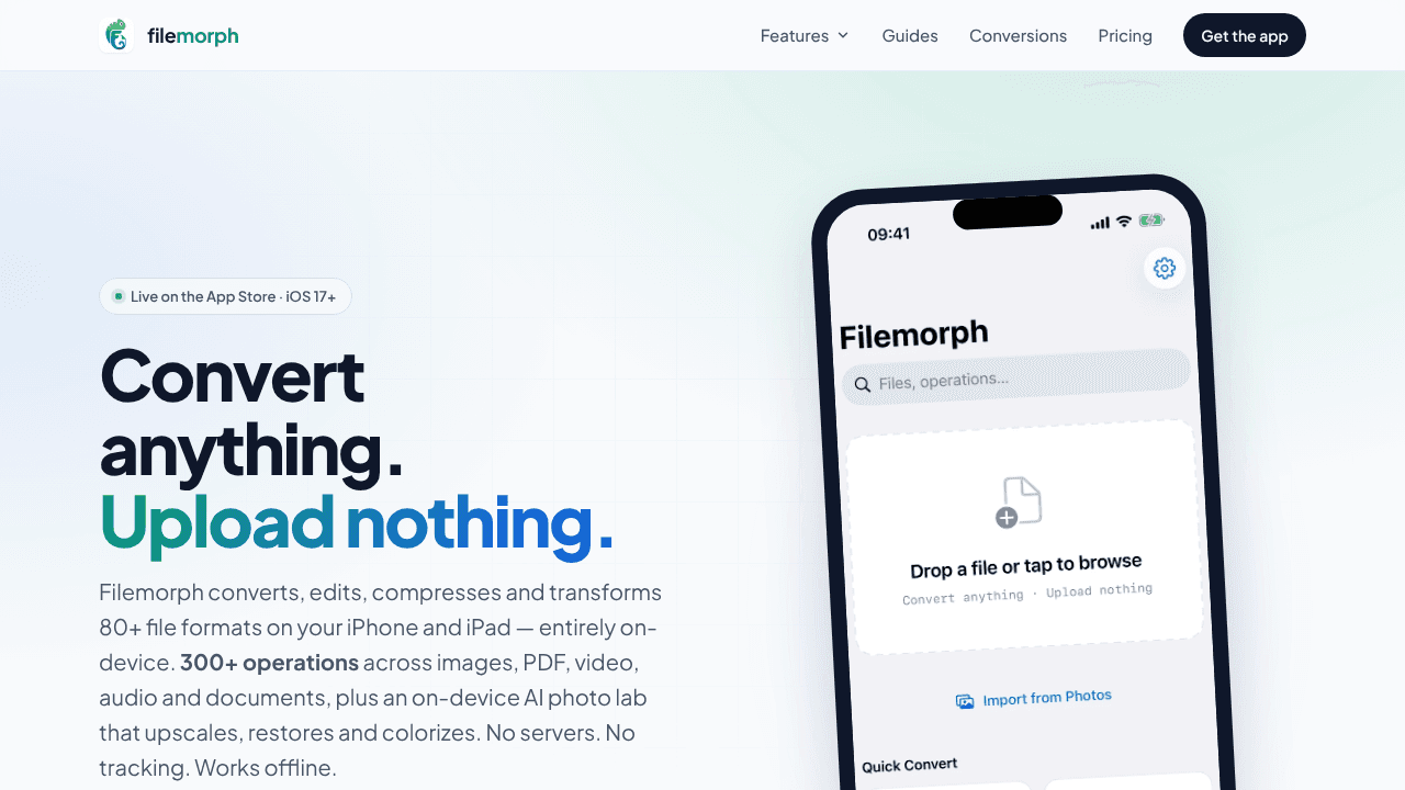 Filemorph website screenshot