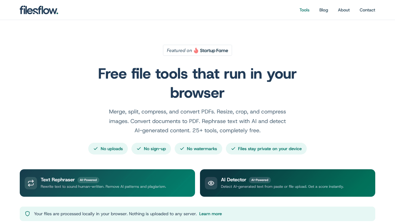 FilesFlow website screenshot