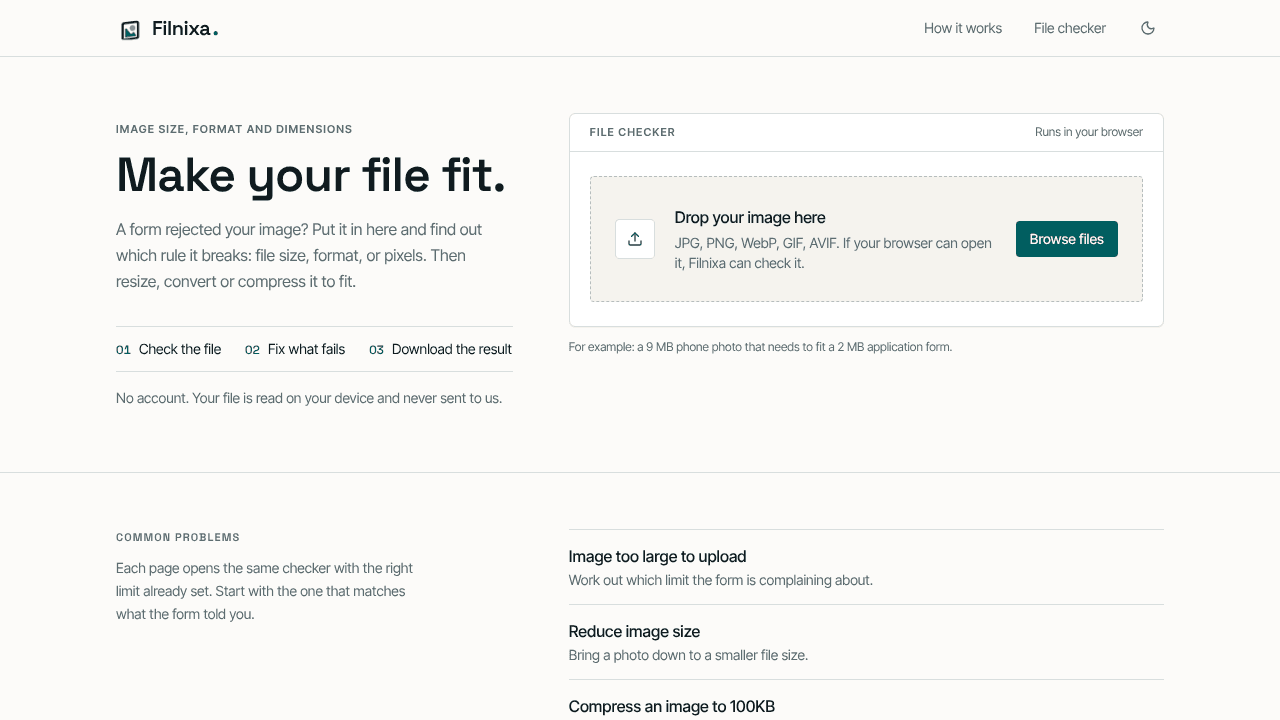 Filnixa website screenshot