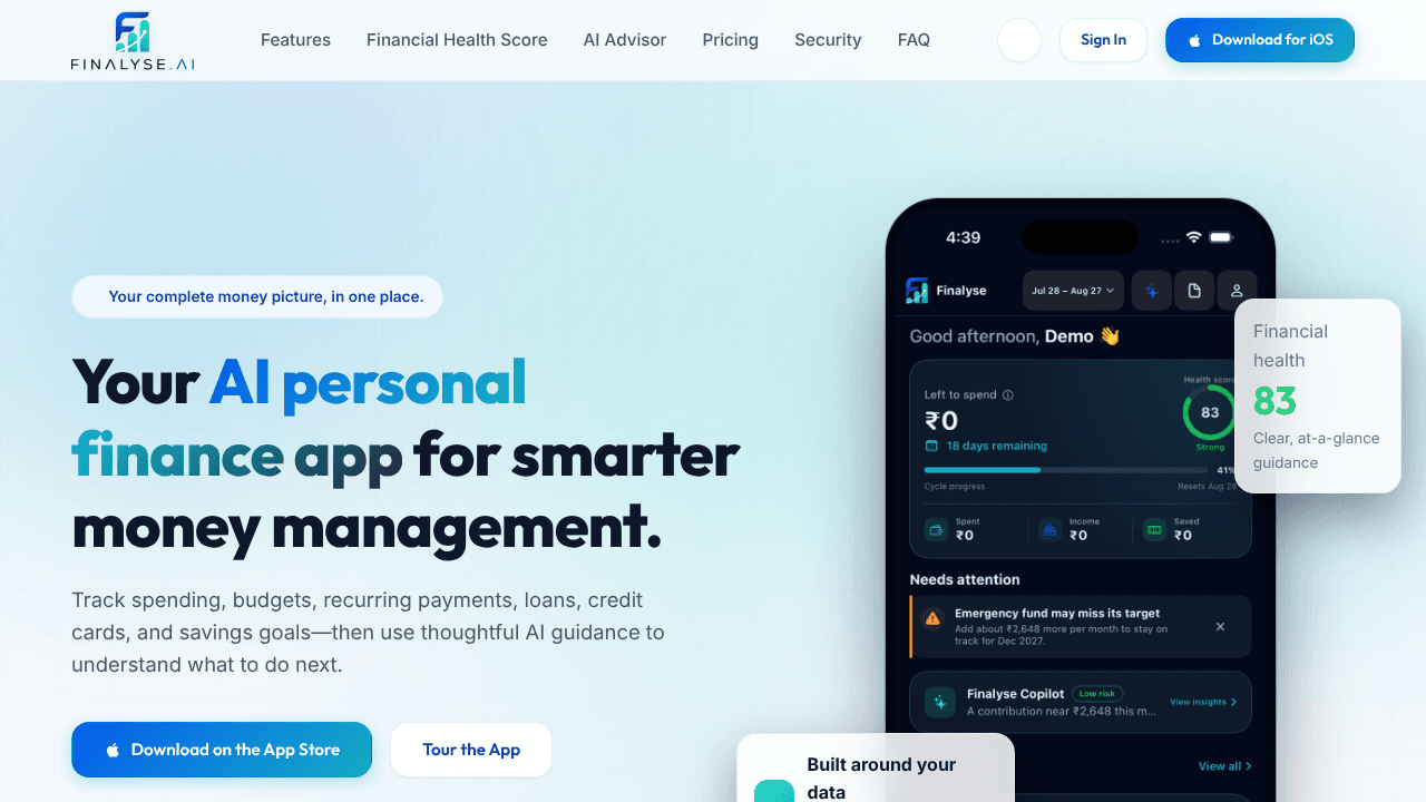 Finalyse.ai website screenshot