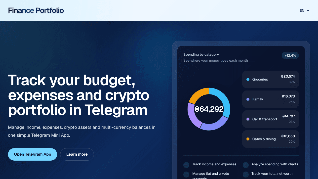 Finance Portfolio website screenshot