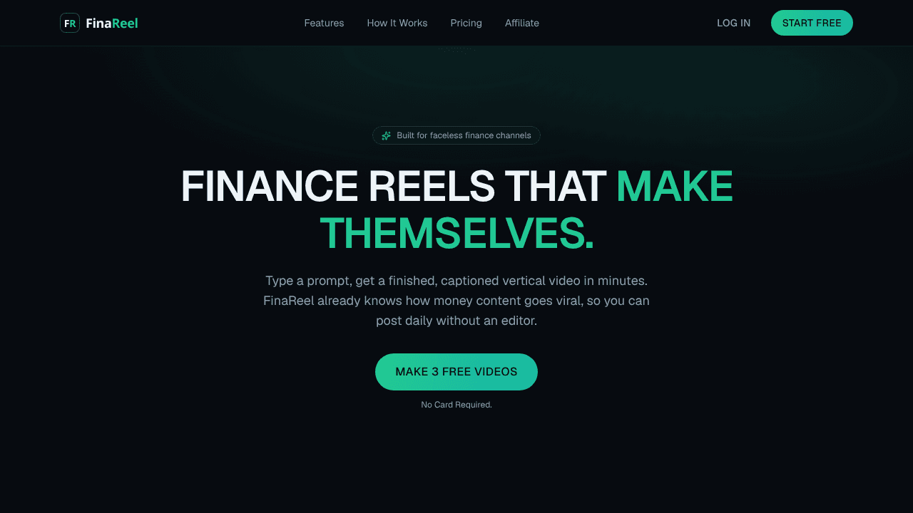 FinaReel website screenshot