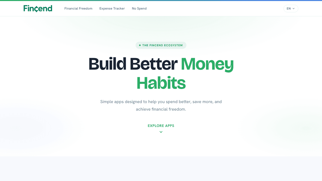 Fincend: Expense Tracker website screenshot