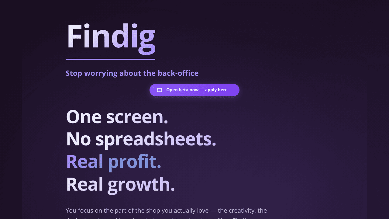 Findig website screenshot