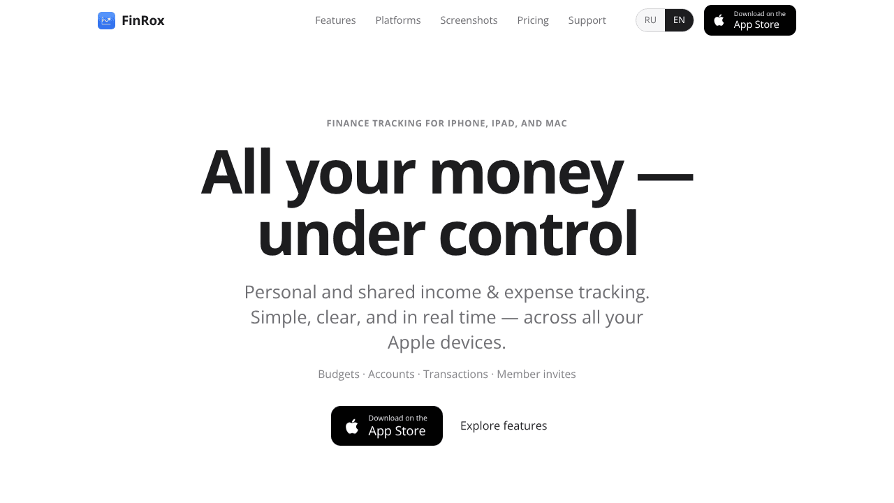 FinRox website screenshot