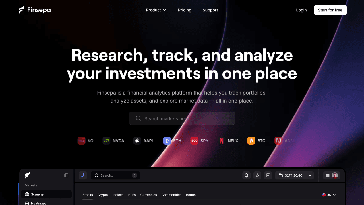 Finsepa website screenshot