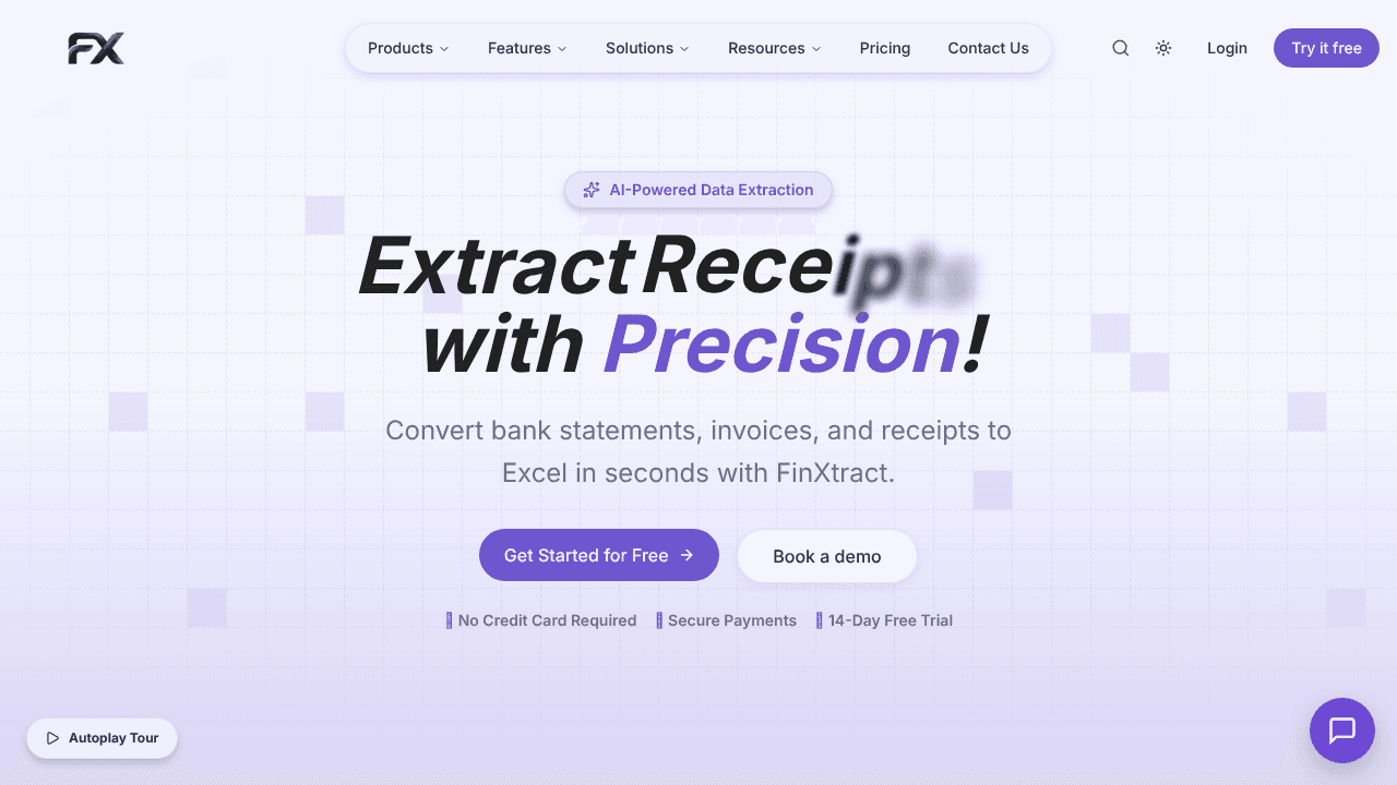 FinXtract website screenshot