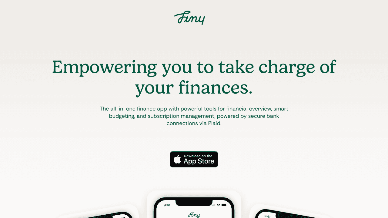 Finy website screenshot