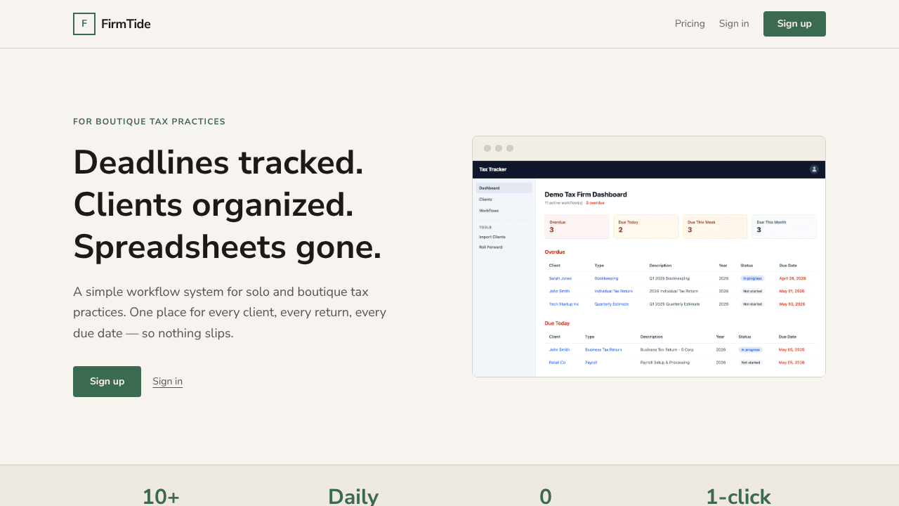 FirmTide website screenshot