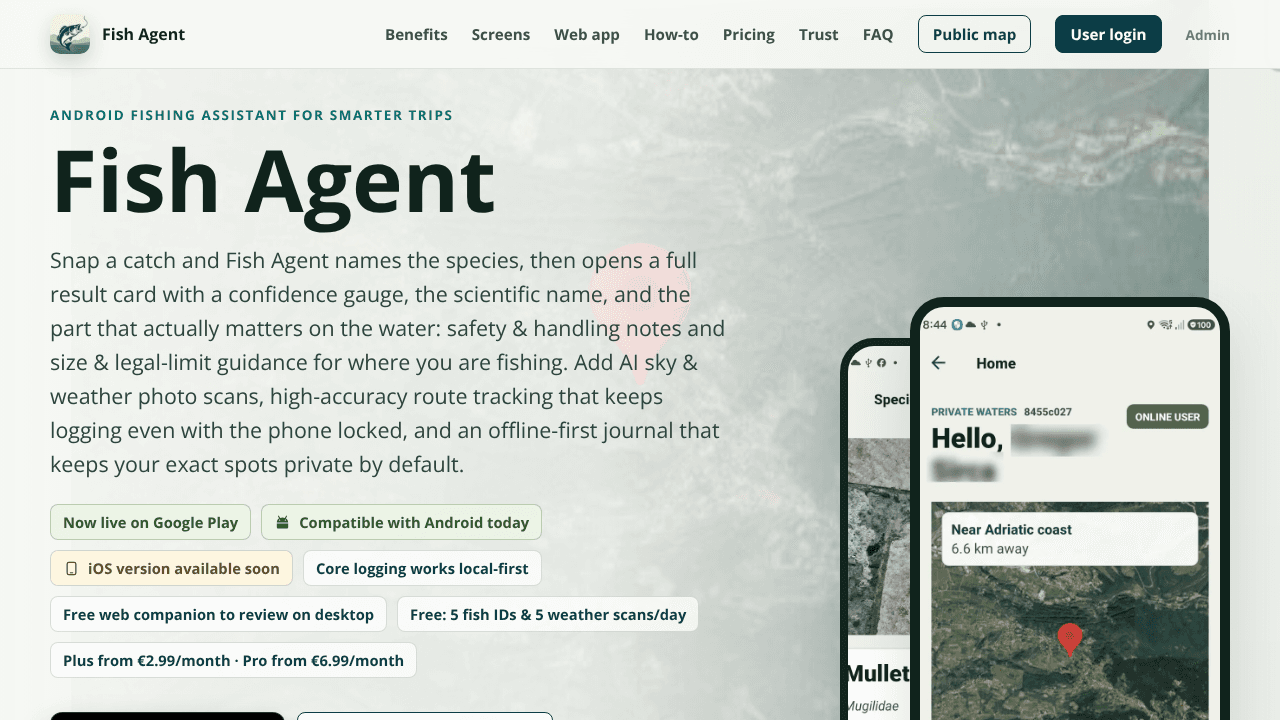 Fish Agent website screenshot