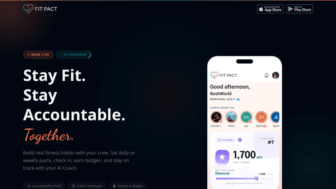 FIT PACT website screenshot