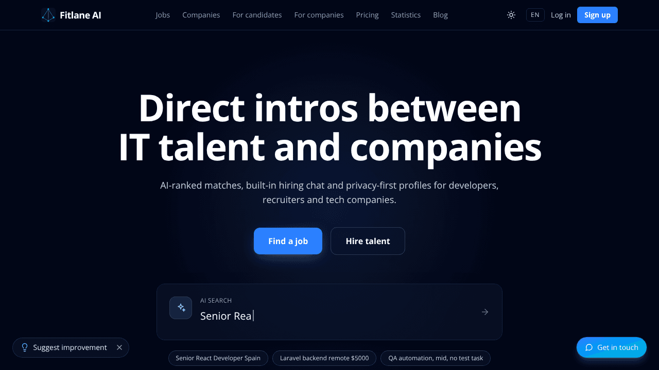 Fitlane AI website screenshot