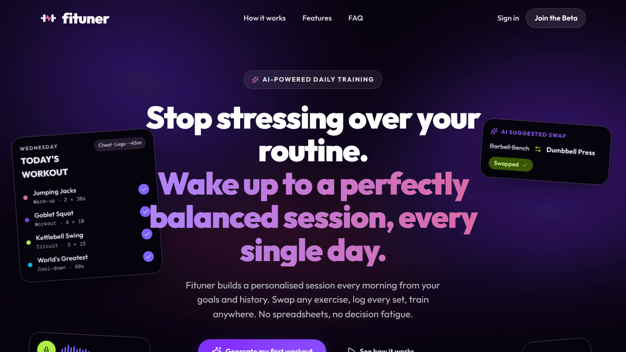 FITUNER website screenshot