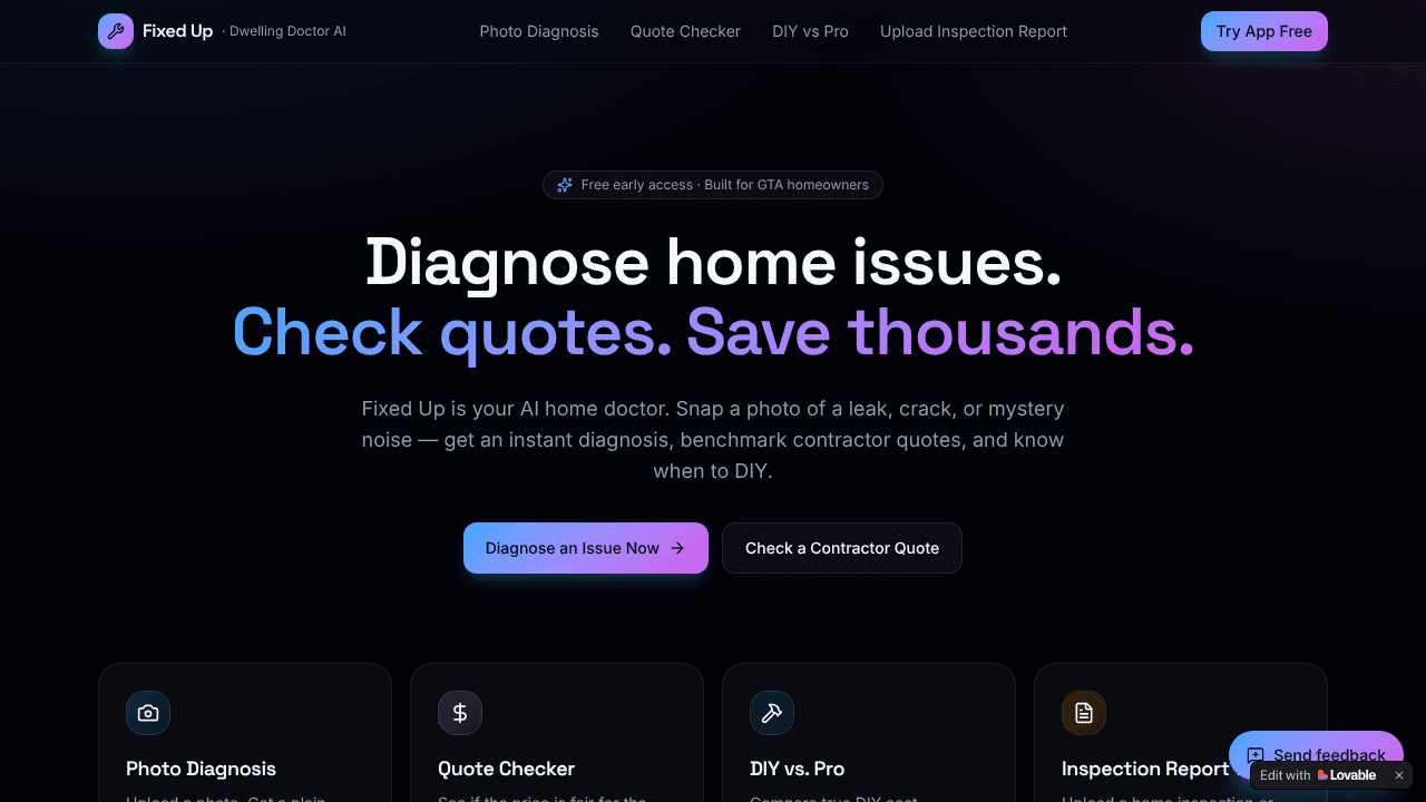 Fixed-Up website screenshot