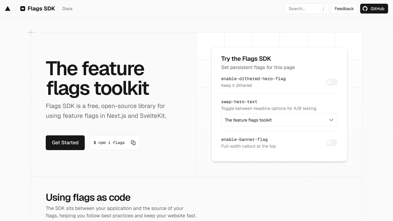Flags SDK by Vercel