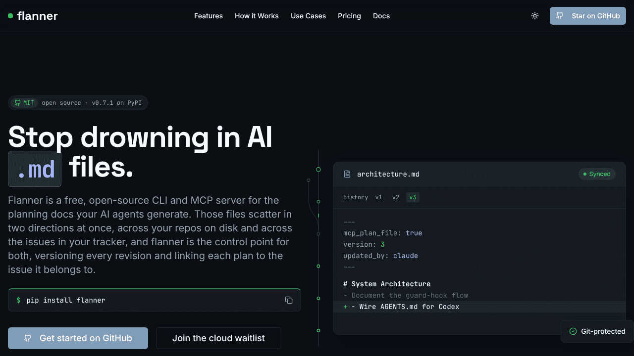 Flanner website screenshot