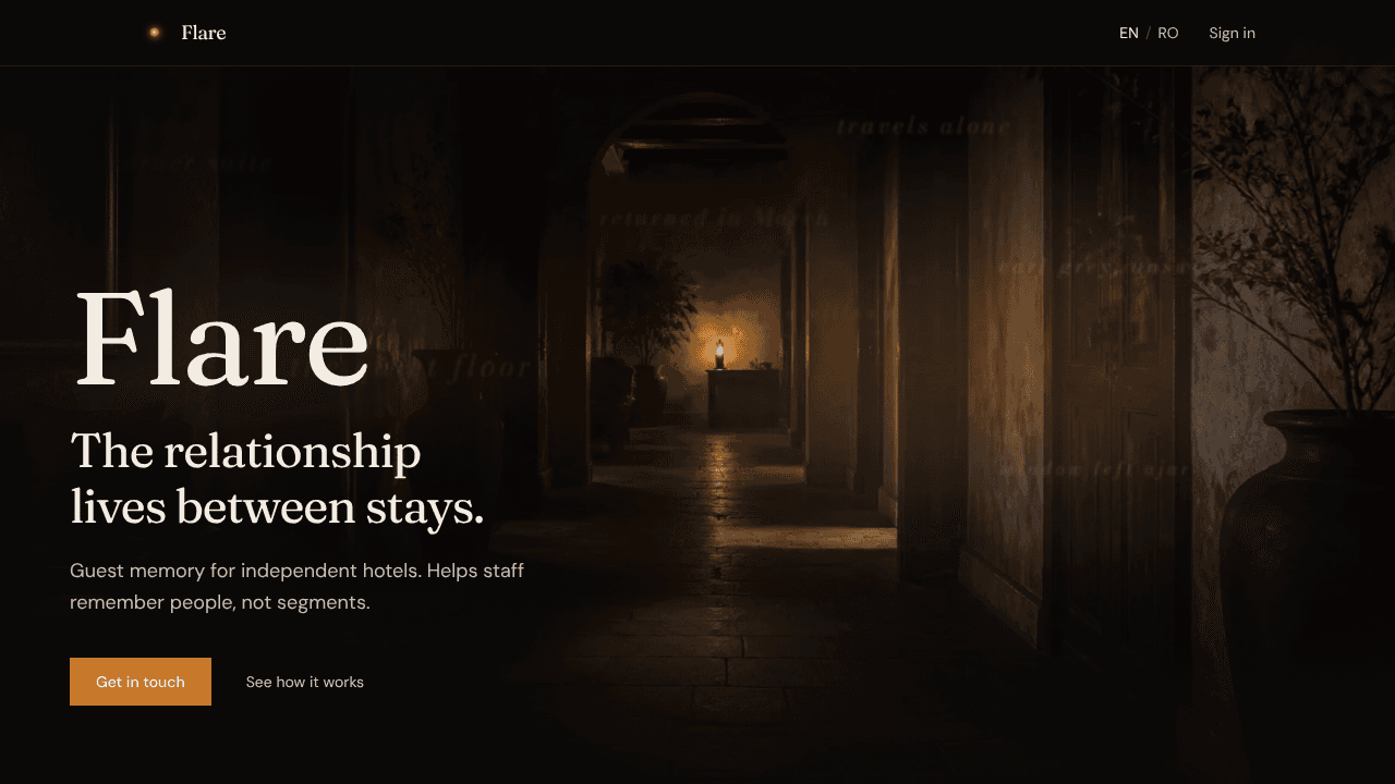 Flare website screenshot
