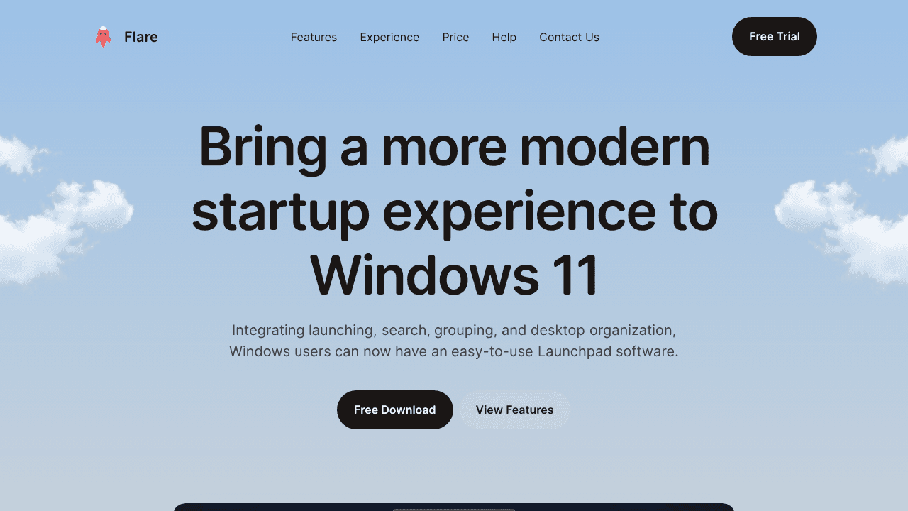 Flare Launchpad website screenshot