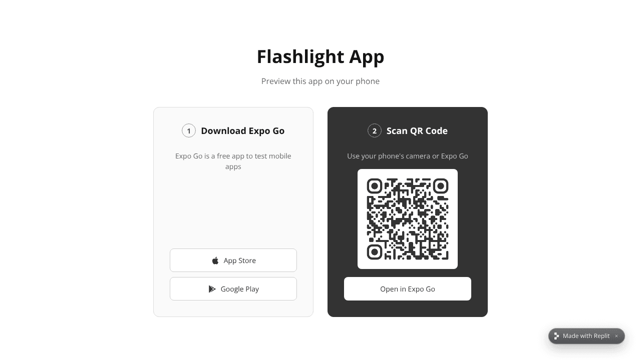 Flashlight App website screenshot